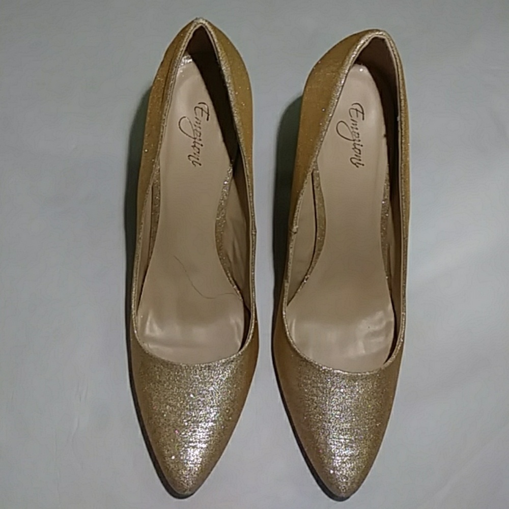 Prom Gold Glitter High Heels 10 Holiday Prom